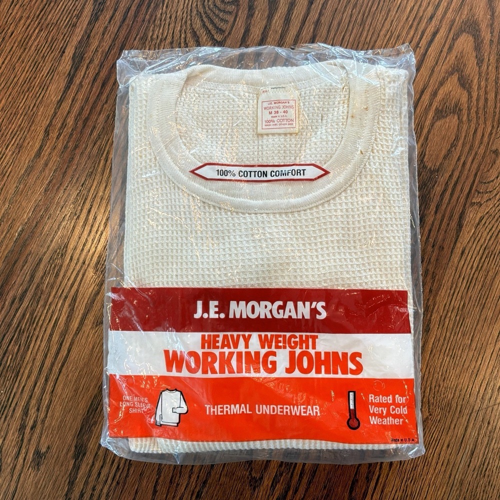 New Vintage JE Morgan Original Thermal Long Johns Shirt Men's M NOS Deadstock